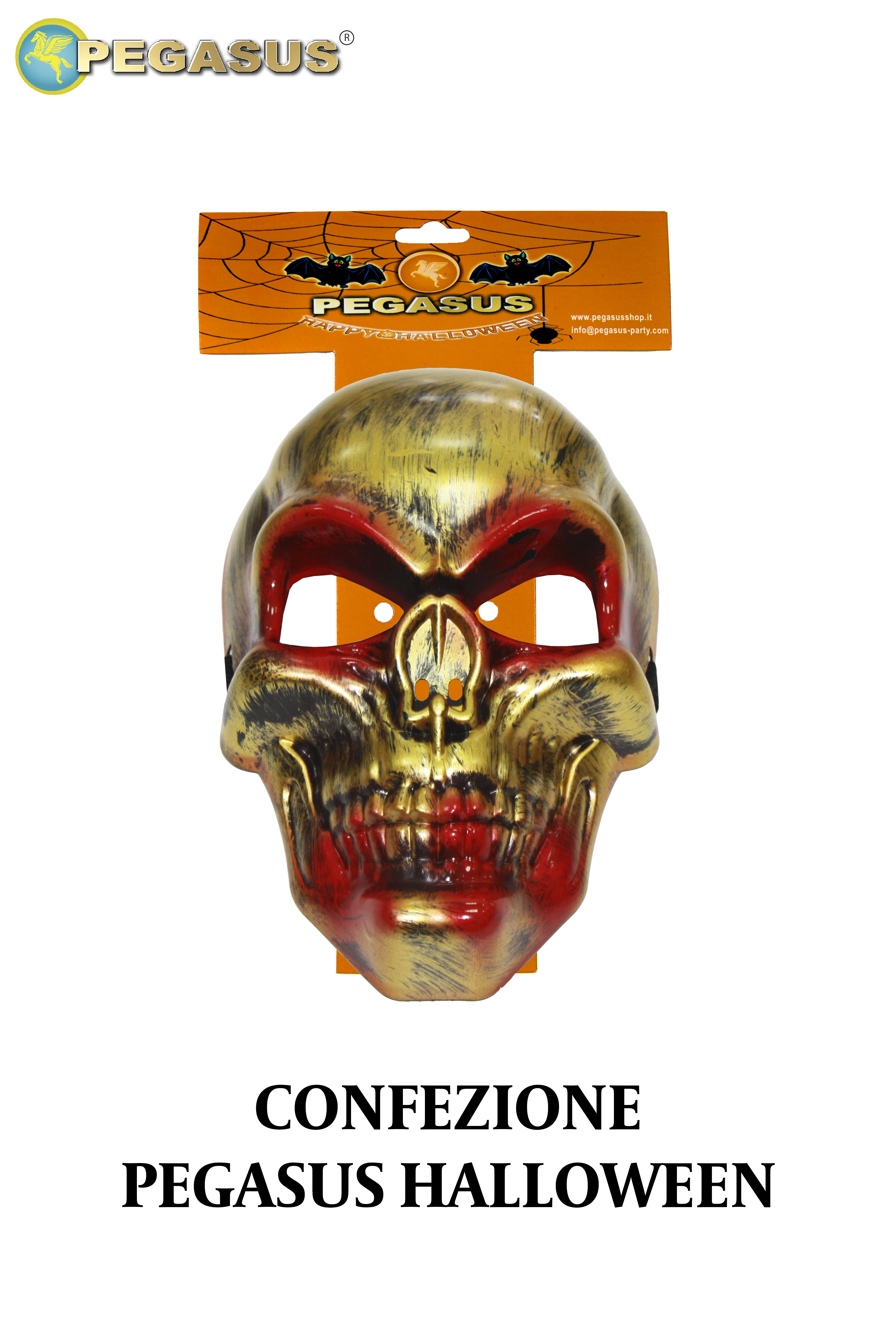 MASCHERA SCHELETRO ORO DI HALLOWEEN